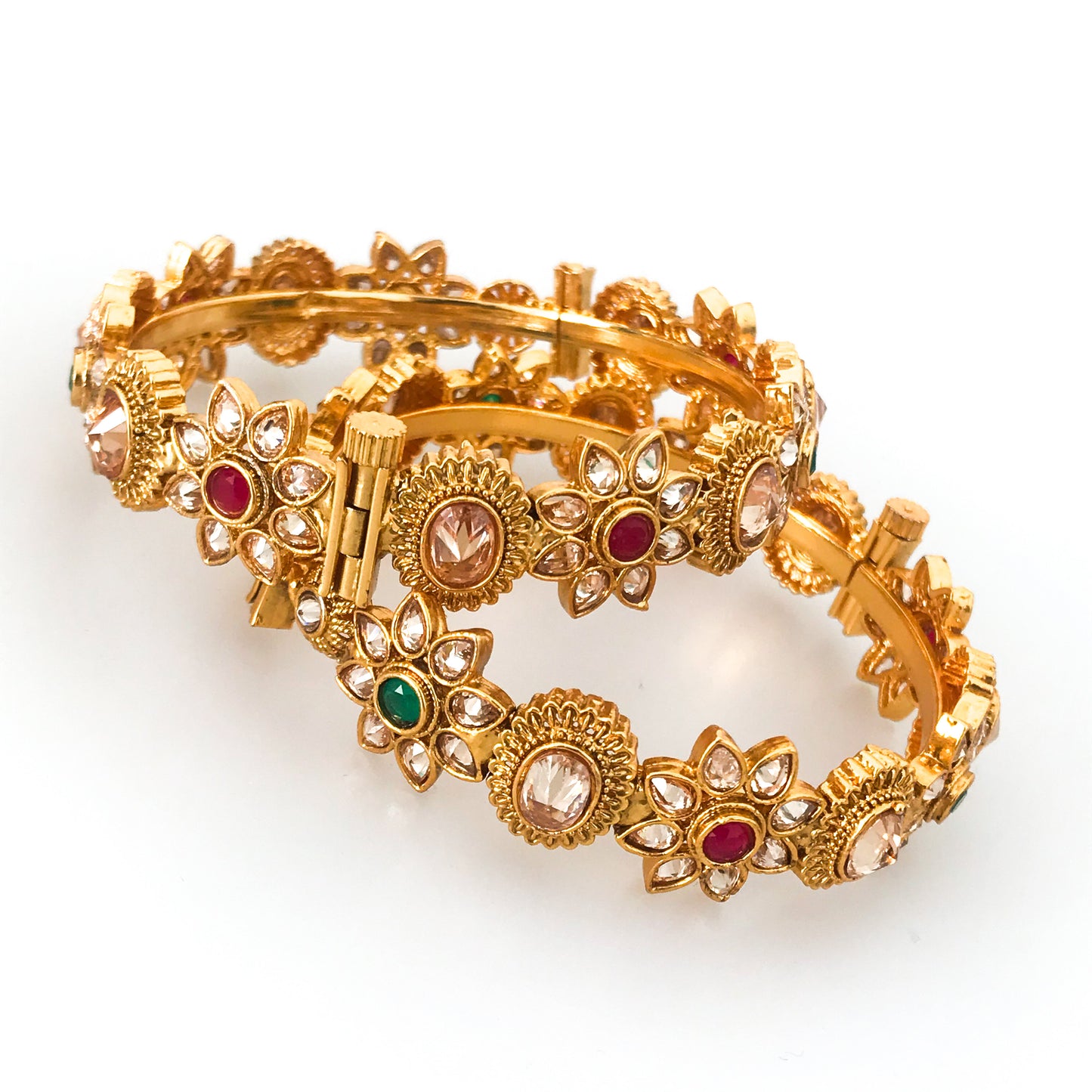 Bangles with flower shapes