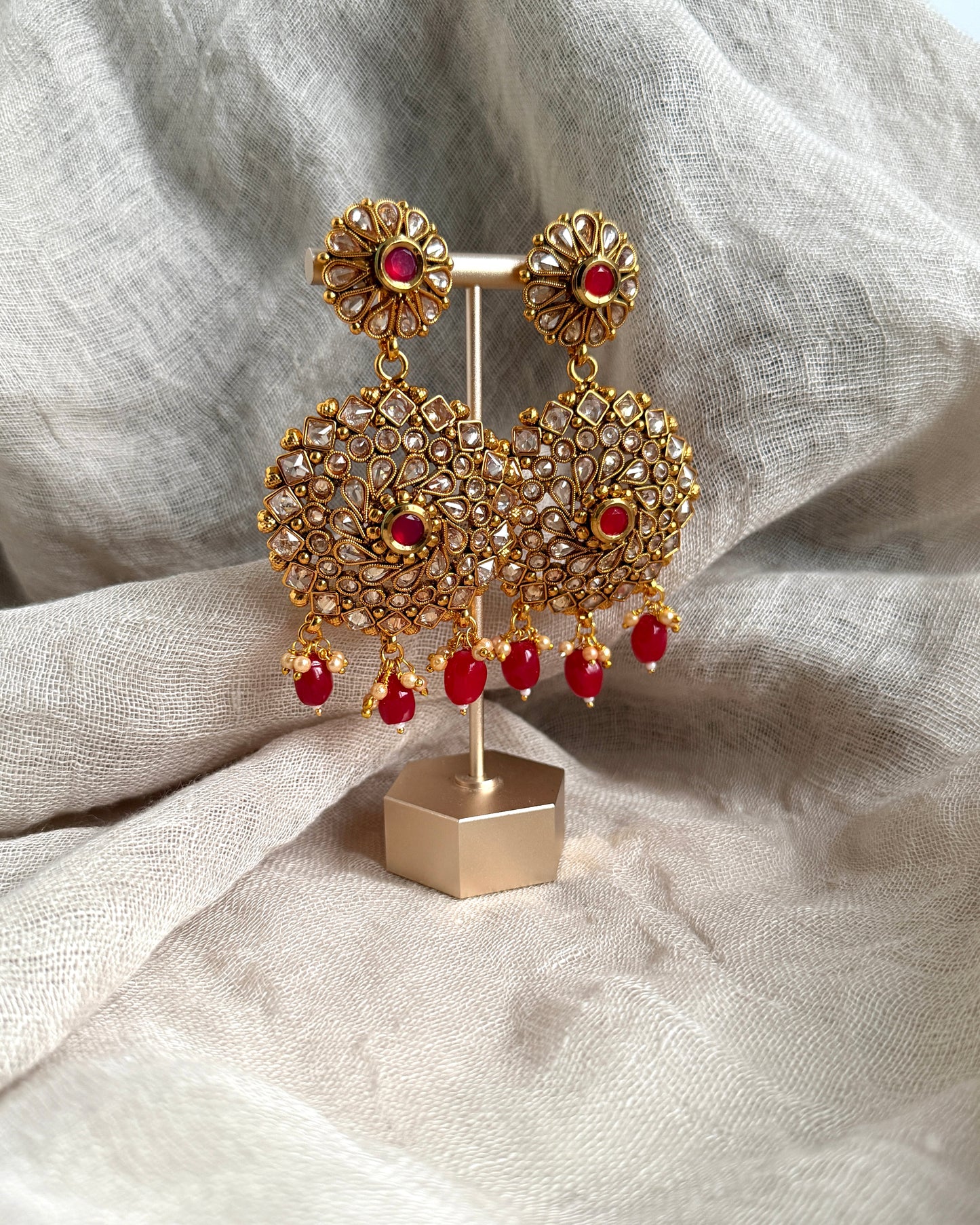 Statement polki oorbellen