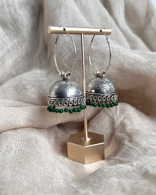 Geoxideerde oorringen met jhumka