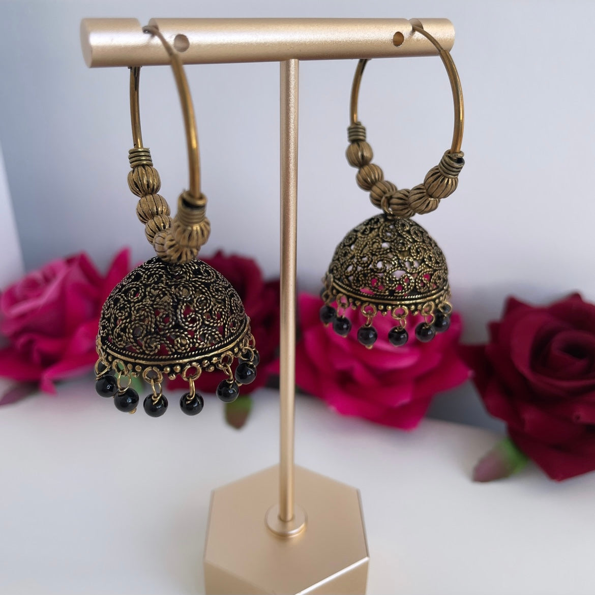 Oxidized jhumka brass