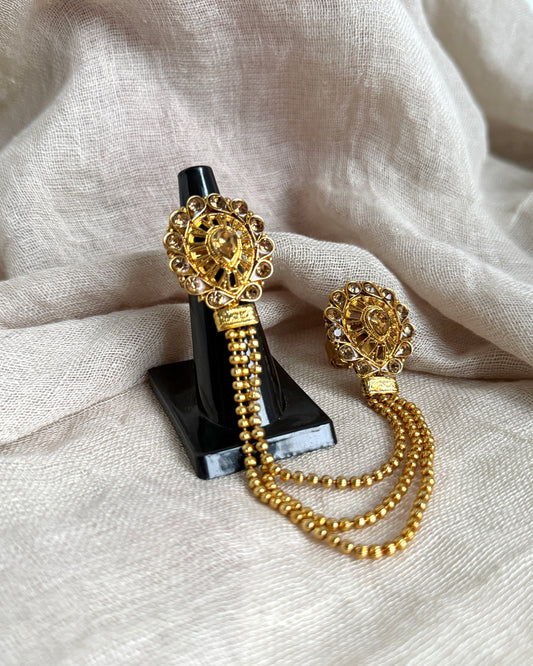 Goudkleurige dubbele ring - druppel