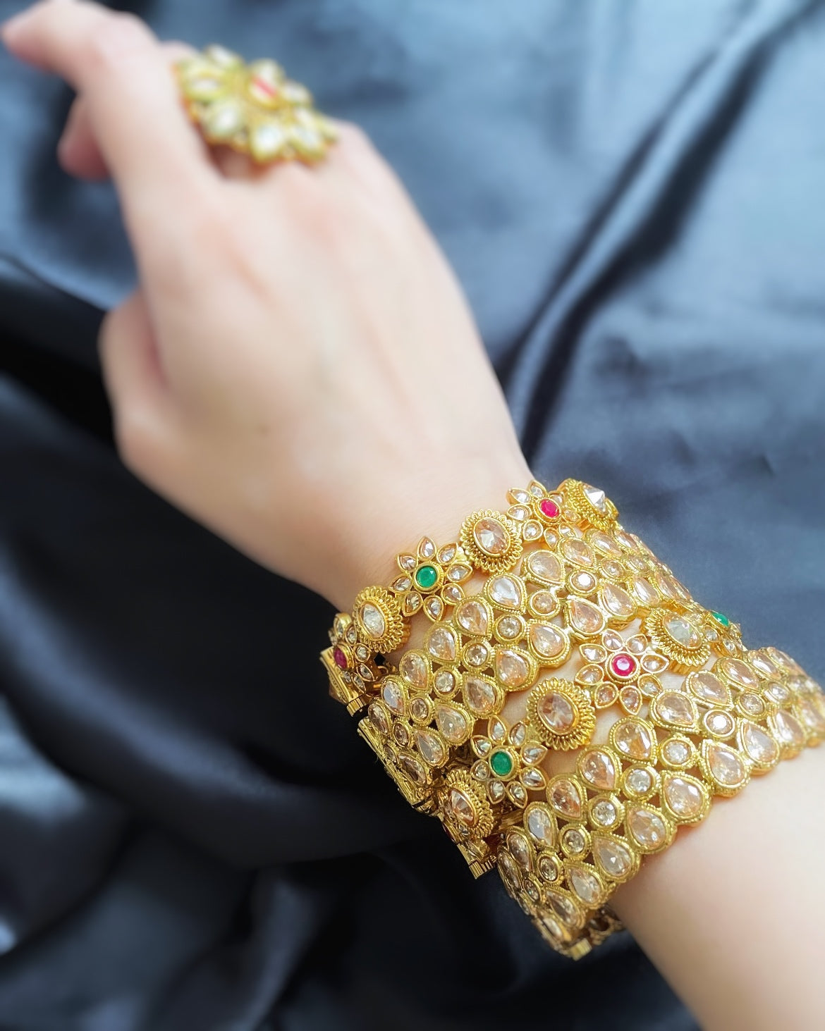 Bangles with flower shapes
