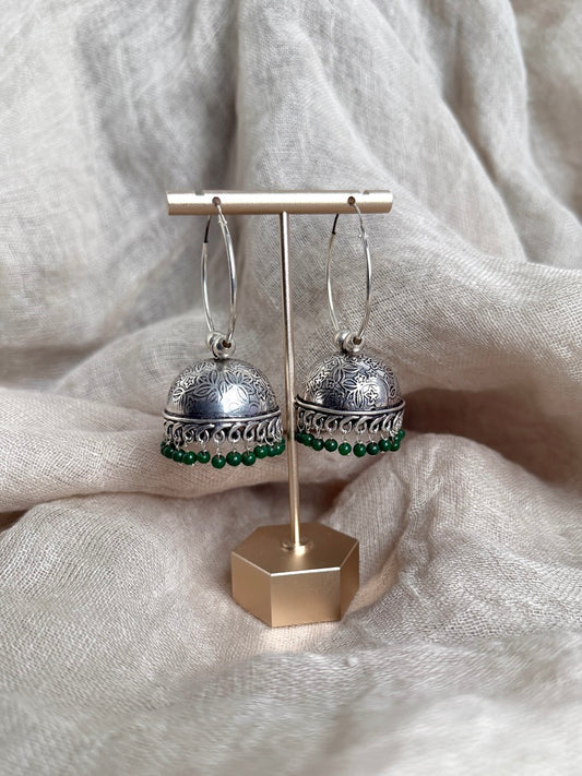 Geoxideerde oorringen met jhumka