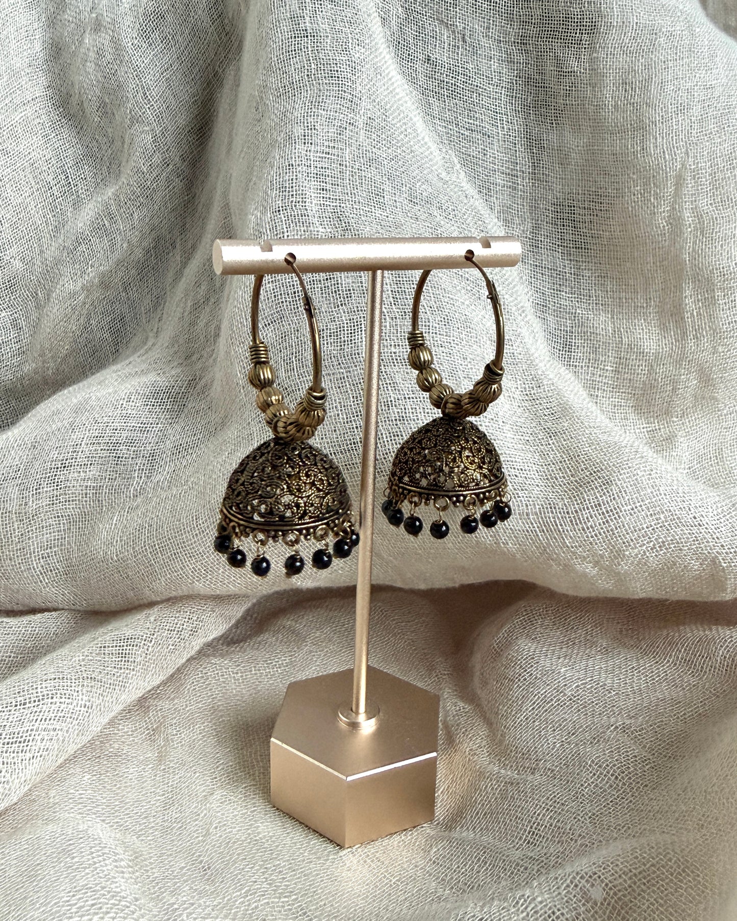 Geoxideerde jhumka messing