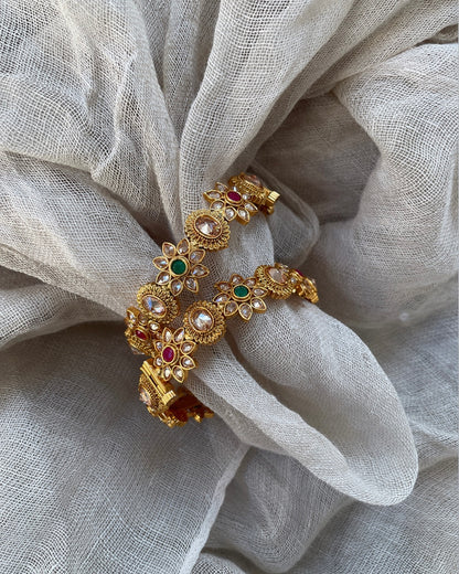 Bangles with flower shapes