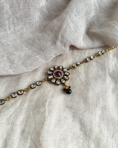 Bajuband bloem rood-groen