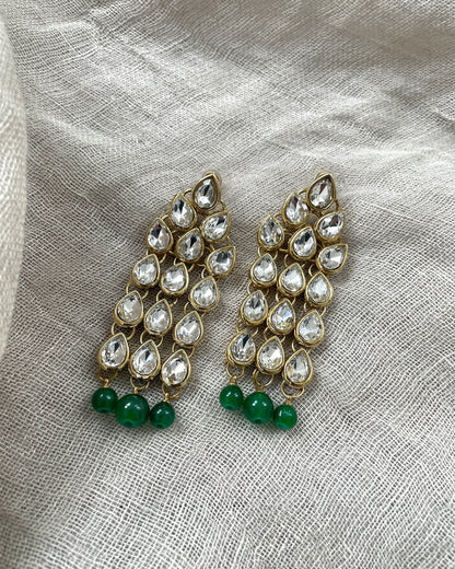 Chandeliers with green beads
