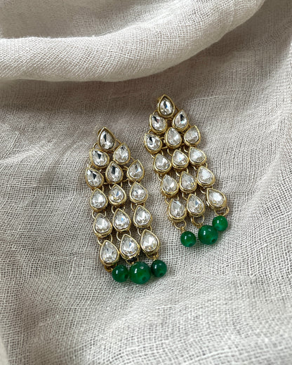 Chandeliers with green beads