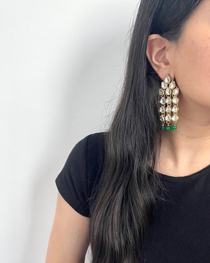 Chandeliers with green beads