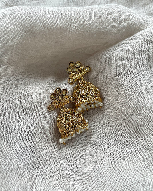 Gold colored jhumka