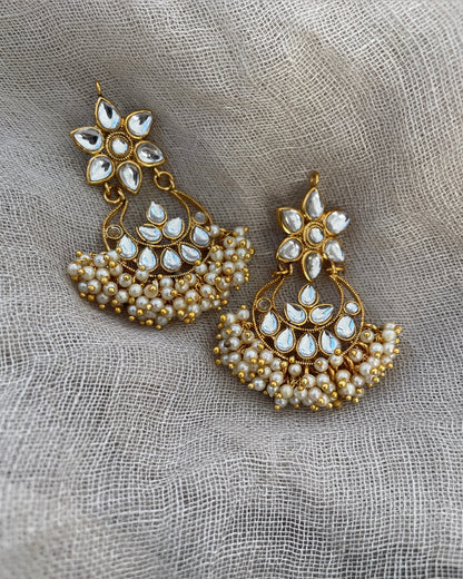 Chandbali with pearls