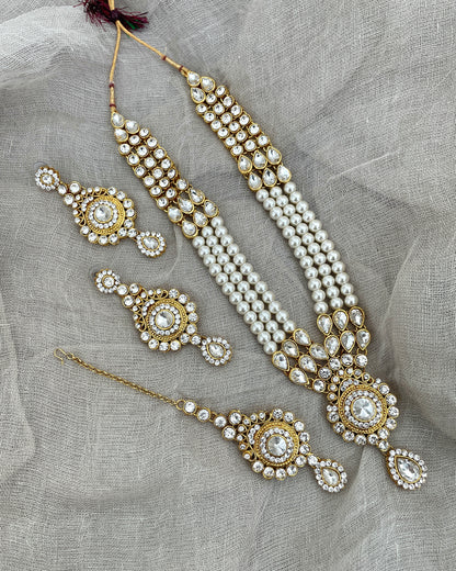 Statement jewelry set with rani haar and pearls