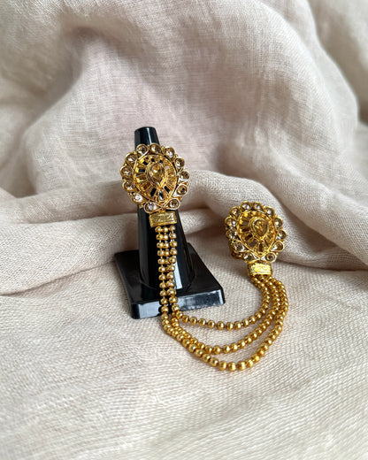 Goudkleurige dubbele ring - druppel