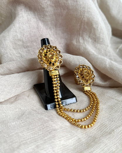 Goudkleurige dubbele ring - druppel