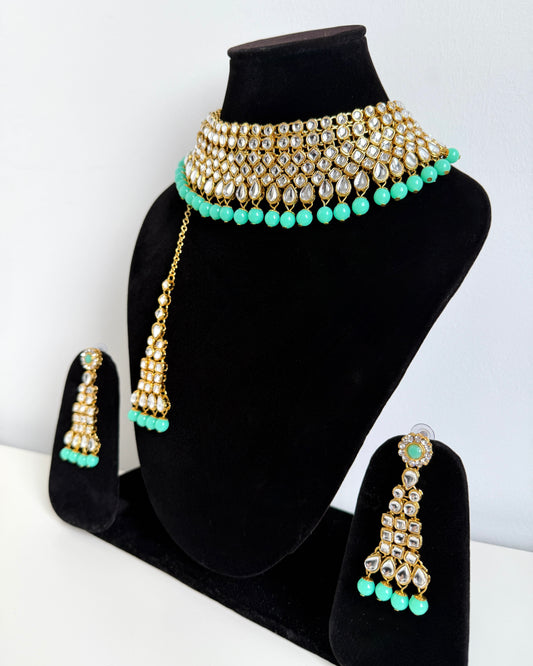 Sieradenset met mintgroene details